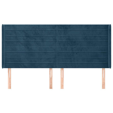 Vidaxl hoofdbord met randen 163x16x118 128 cm fluweel donkerblauw