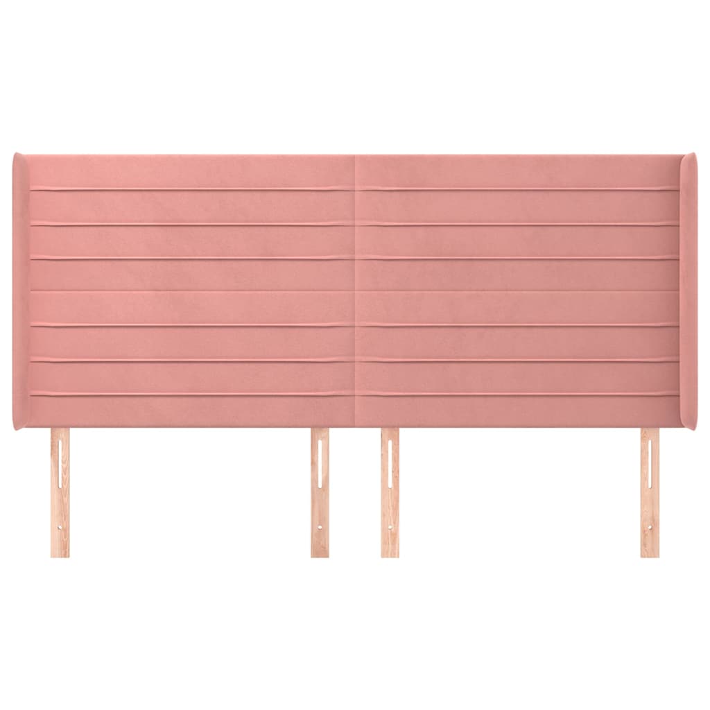 Vidaxl hoofdbord met randen 163x16x118 128 cm fluweel roze