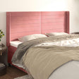 Vidaxl hoofdbord met randen 163x16x118 128 cm fluweel roze