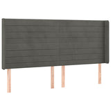 Vidaxl hoofdbord met randen 183x16x118 128 cm fluweel donkergrijs