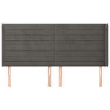 Vidaxl hoofdbord met randen 183x16x118 128 cm fluweel donkergrijs