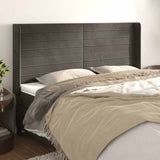 Vidaxl hoofdbord met randen 183x16x118 128 cm fluweel donkergrijs