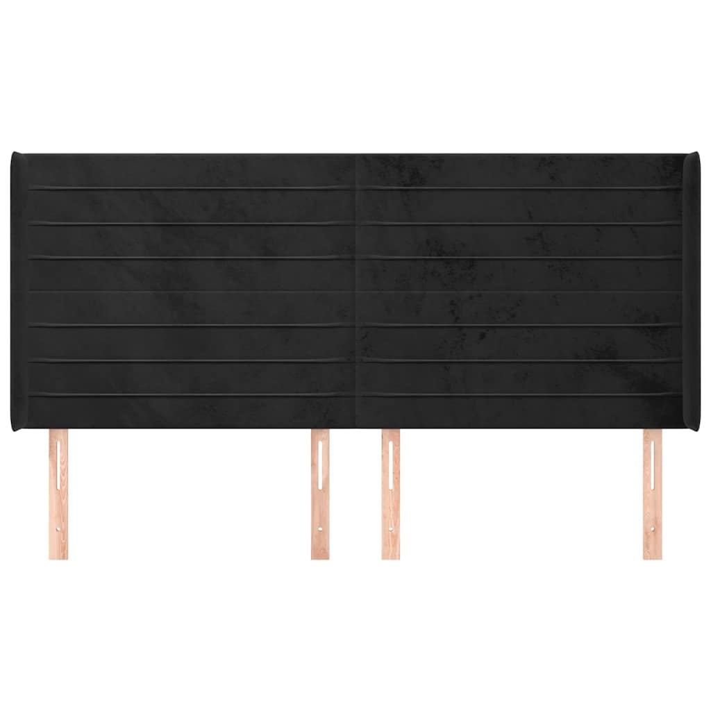 Vidaxl hoofdbord met randen 183x16x118 128 cm fluweel zwart