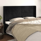 Vidaxl hoofdbord met randen 183x16x118 128 cm fluweel zwart