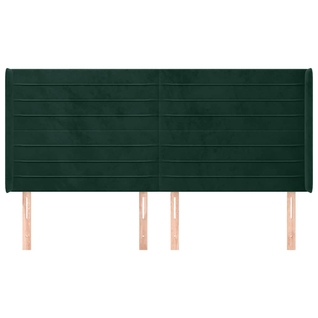 Vidaxl hoofdbord met randen 183x16x118 128 cm fluweel donkergroen