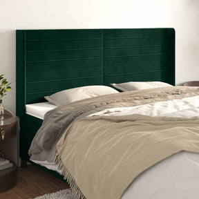 Vidaxl hoofdbord met randen 183x16x118 128 cm fluweel donkergroen