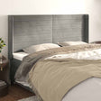 Vidaxl hoofdbord met randen 203x16x118 128 cm fluweel lichtgrijs