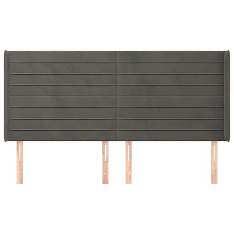 Vidaxl hoofdbord met randen 203x16x118 128 cm fluweel donkergrijs