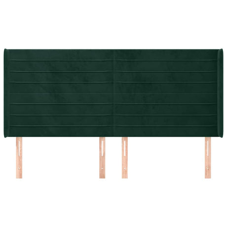 Vidaxl hoofdbord met randen 203x16x118 128 cm fluweel donkergroen
