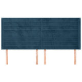 Vidaxl hoofdbord met randen 203x16x118 128 cm fluweel donkerblauw