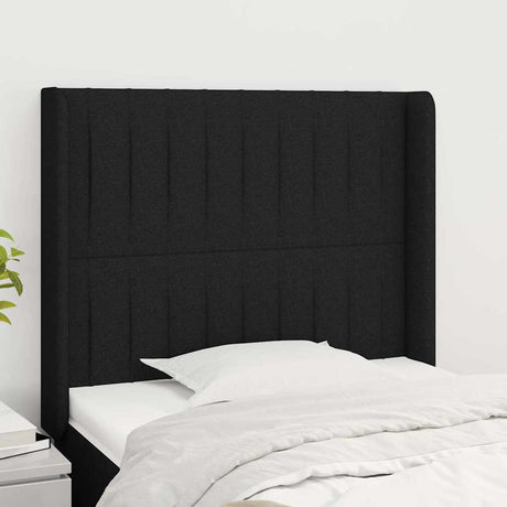 Vidaxl hoofdbord met randen 83x16x118 128 cm stof zwart