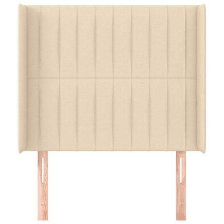 Vidaxl hoofdbord met randen 83x16x118 128 cm stof crèmekleurig