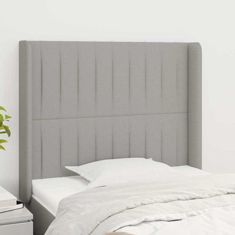 Vidaxl hoofdbord met randen 103x16x118 128 cm stof lichtgrijs