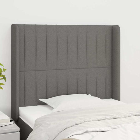 Vidaxl hoofdbord met randen 103x16x118 128 cm stof donkergrijs