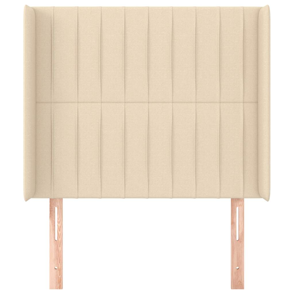 Vidaxl hoofdbord met randen 103x16x118 128 cm stof crèmekleurig