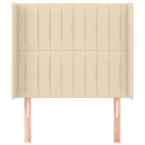 Vidaxl hoofdbord met randen 103x16x118 128 cm stof crèmekleurig