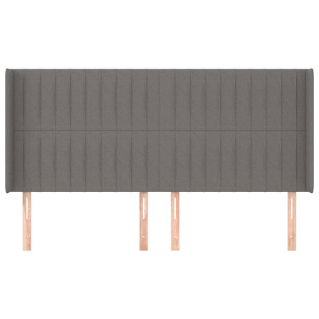 Vidaxl hoofdbord met randen 163x16x118 128 cm stof donkergrijs