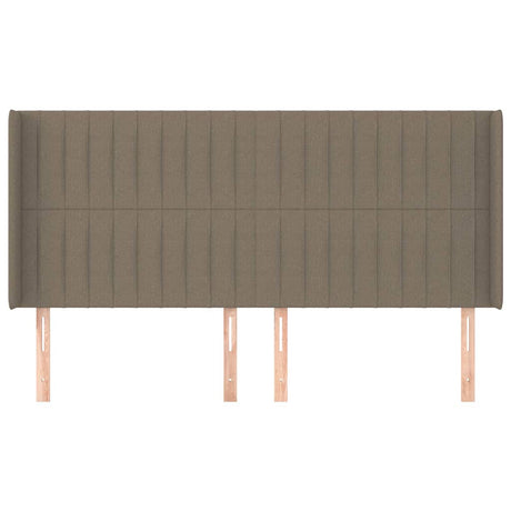 Vidaxl hoofdbord met randen 183x16x118 128 cm stof taupe