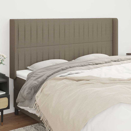 Vidaxl hoofdbord met randen 183x16x118 128 cm stof taupe