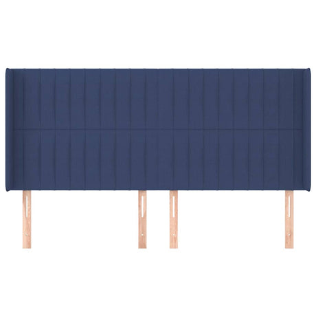Vidaxl hoofdbord met randen 183x16x118 128 cm stof blauw