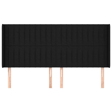 Vidaxl hoofdbord met randen 203x16x118 128 cm stof zwart
