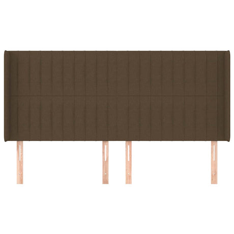 Vidaxl hoofdbord met randen 203x16x118 128 cm stof donkerbruin