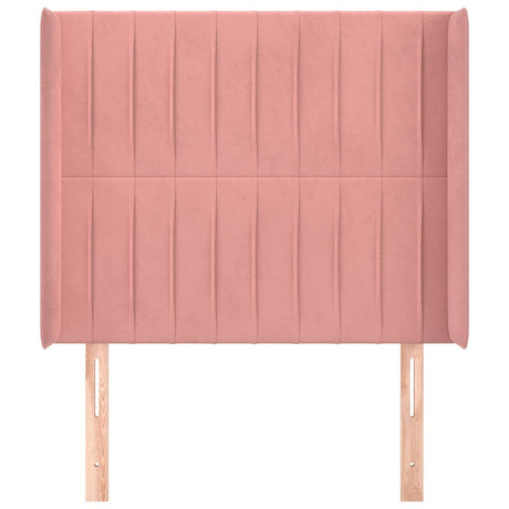 Vidaxl hoofdbord met randen 83x16x118 128 cm fluweel roze
