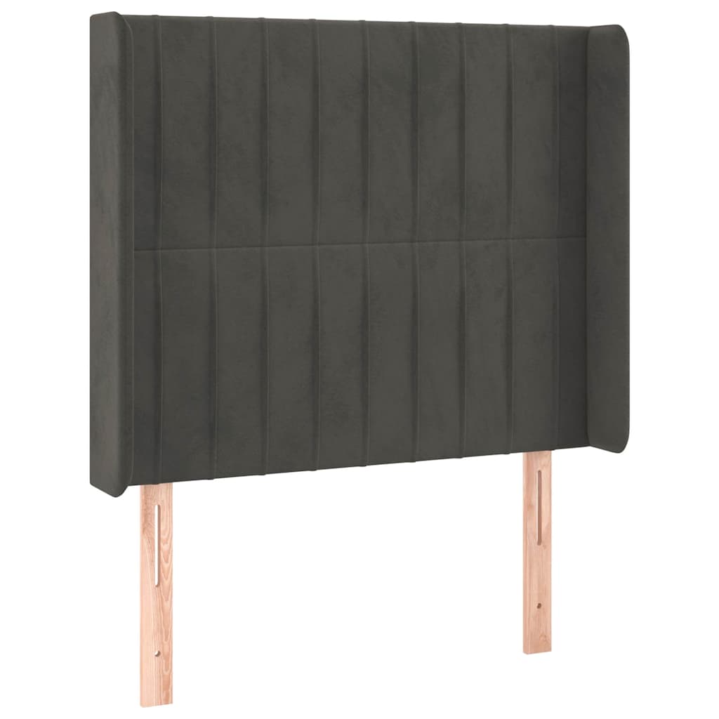 Vidaxl hoofdbord met randen 93x16x118 128 cm fluweel donkergrijs