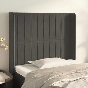 Vidaxl hoofdbord met randen 93x16x118 128 cm fluweel donkergrijs