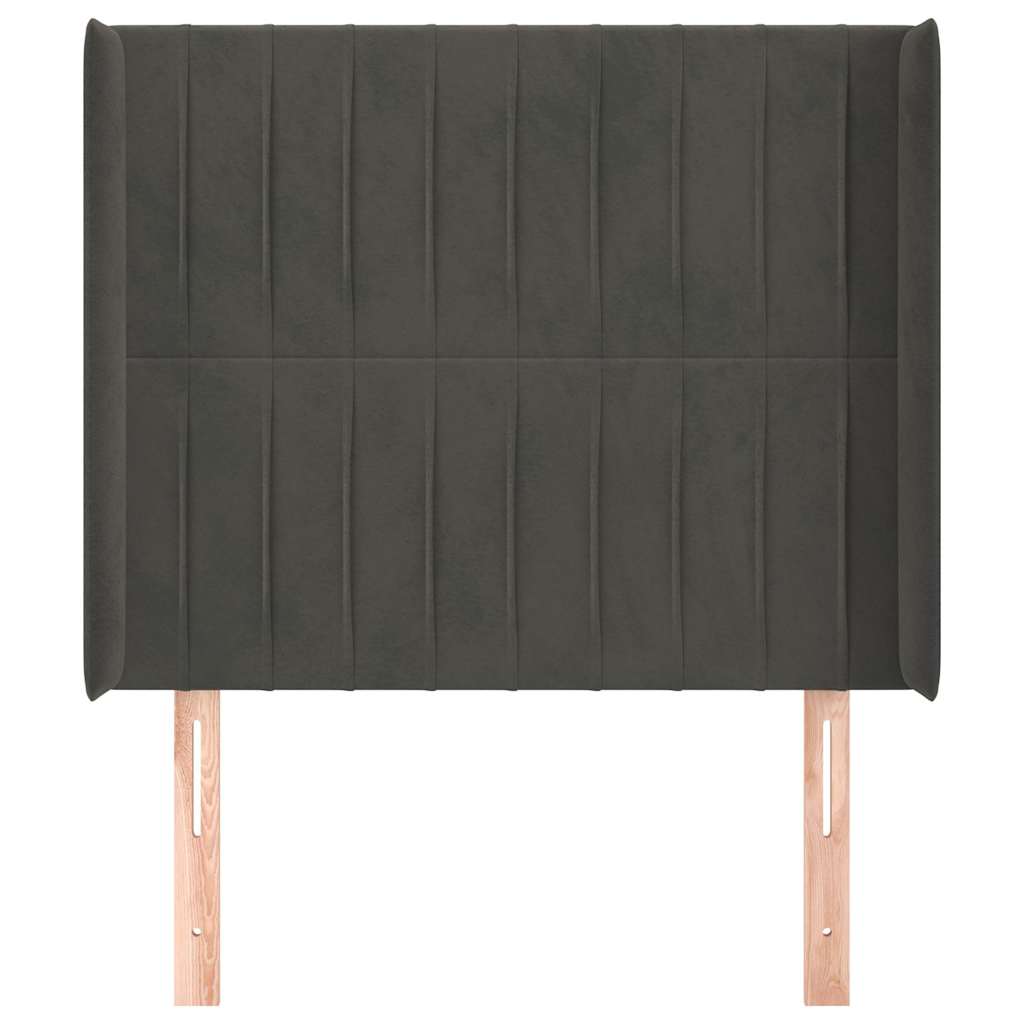 Vidaxl hoofdbord met randen 103x16x118 128 cm fluweel donkergrijs