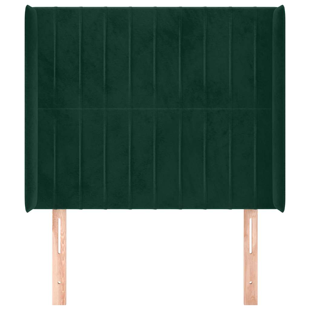 Vidaxl hoofdbord met randen 103x16x118 128 cm fluweel donkergroen