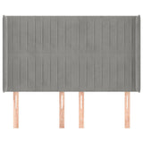 Vidaxl hoofdbord met randen 147x16x118 128 cm fluweel lichtgrijs
