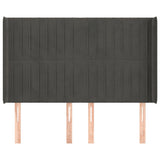 Vidaxl hoofdbord met randen 147x16x118 128 cm fluweel donkergrijs