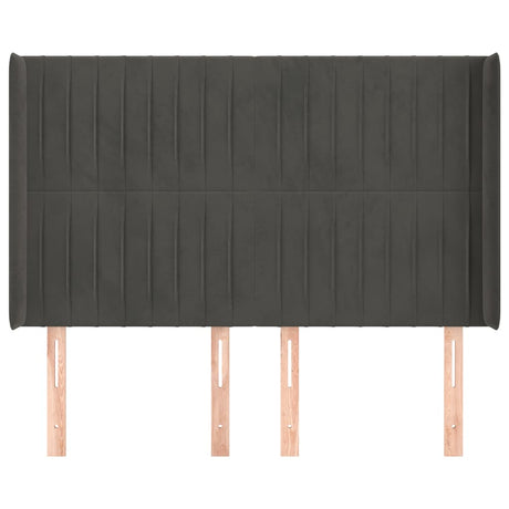 Vidaxl hoofdbord met randen 147x16x118 128 cm fluweel donkergrijs