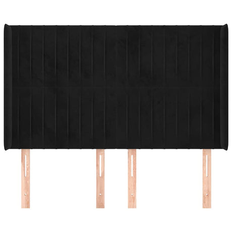 Vidaxl hoofdbord met randen 147x16x118 128 cm fluweel zwart