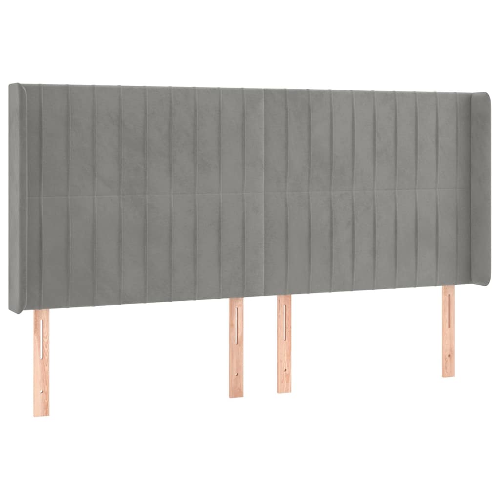 Vidaxl hoofdbord met randen 163x16x118 128 cm fluweel lichtgrijs