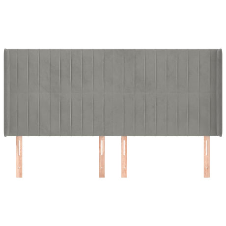 Vidaxl hoofdbord met randen 163x16x118 128 cm fluweel lichtgrijs
