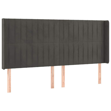 Vidaxl hoofdbord met randen 163x16x118 128 cm fluweel donkergrijs