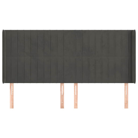 Vidaxl hoofdbord met randen 163x16x118 128 cm fluweel donkergrijs