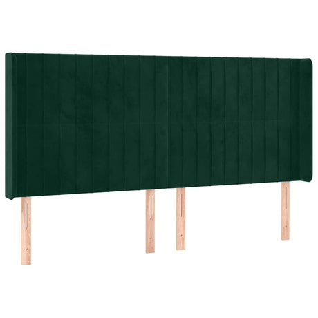 Vidaxl hoofdbord met randen 163x16x118 128 cm fluweel donkergroen