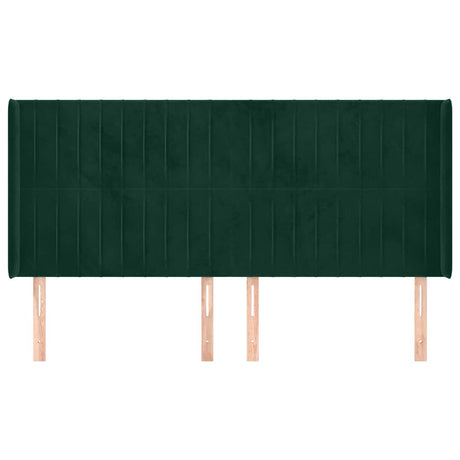 Vidaxl hoofdbord met randen 163x16x118 128 cm fluweel donkergroen