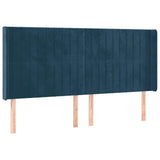 Vidaxl hoofdbord met randen 163x16x118 128 cm fluweel donkerblauw