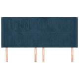 Vidaxl hoofdbord met randen 163x16x118 128 cm fluweel donkerblauw