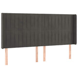 Vidaxl hoofdbord met randen 183x16x118 128 cm fluweel donkergrijs