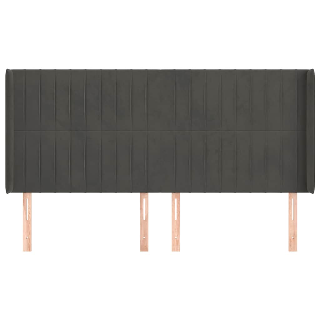 Vidaxl hoofdbord met randen 183x16x118 128 cm fluweel donkergrijs