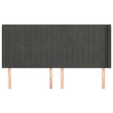 Vidaxl hoofdbord met randen 183x16x118 128 cm fluweel donkergrijs