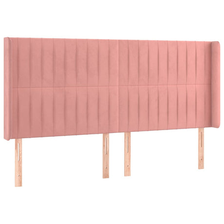 Vidaxl hoofdbord met randen 183x16x118 128 cm fluweel roze