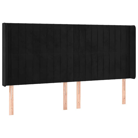 Vidaxl hoofdbord met randen 203x16x118 128 cm fluweel zwart