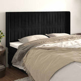 Vidaxl hoofdbord met randen 203x16x118 128 cm fluweel zwart