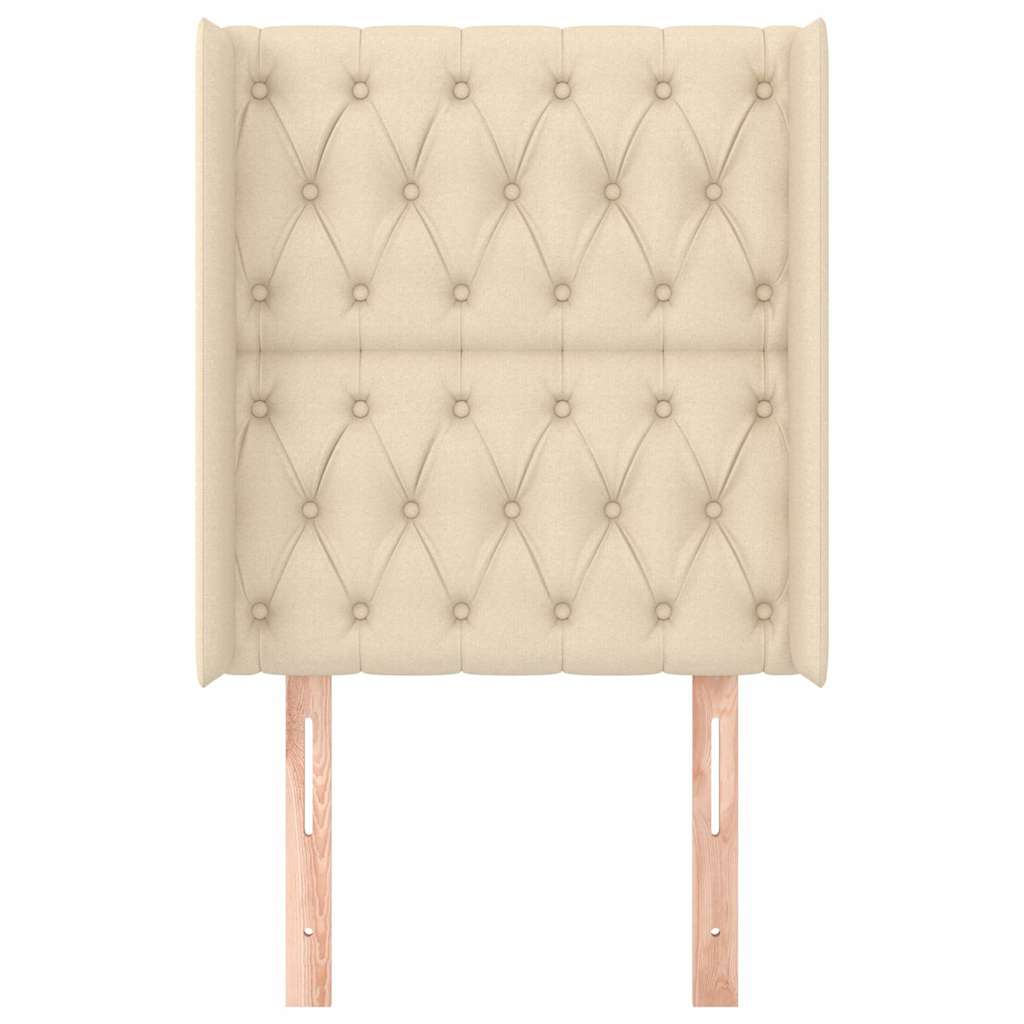 Vidaxl hoofdbord met randen 83x16x118 128 cm stof crèmekleurig